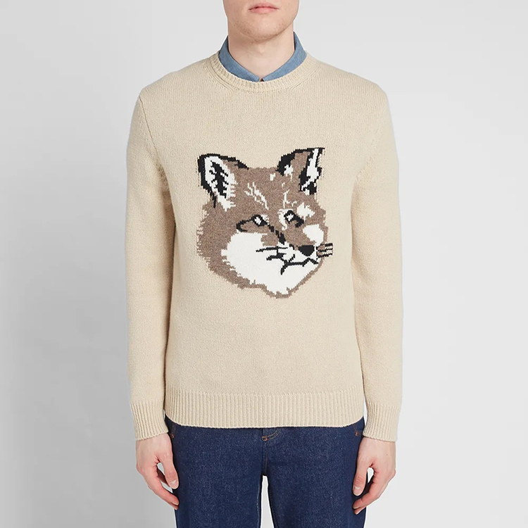 Custom make jacquard pattern cotton cashmere knitt
