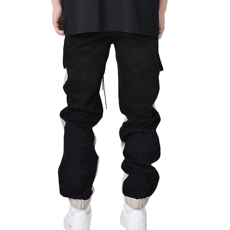 Men's casual color block drawstring pants loose la