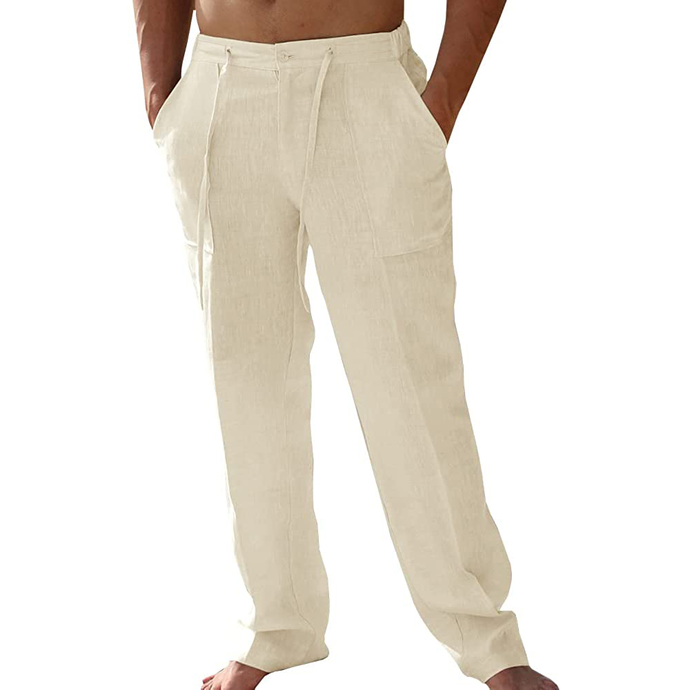 Shinesia men' linen pants plus size large loose co