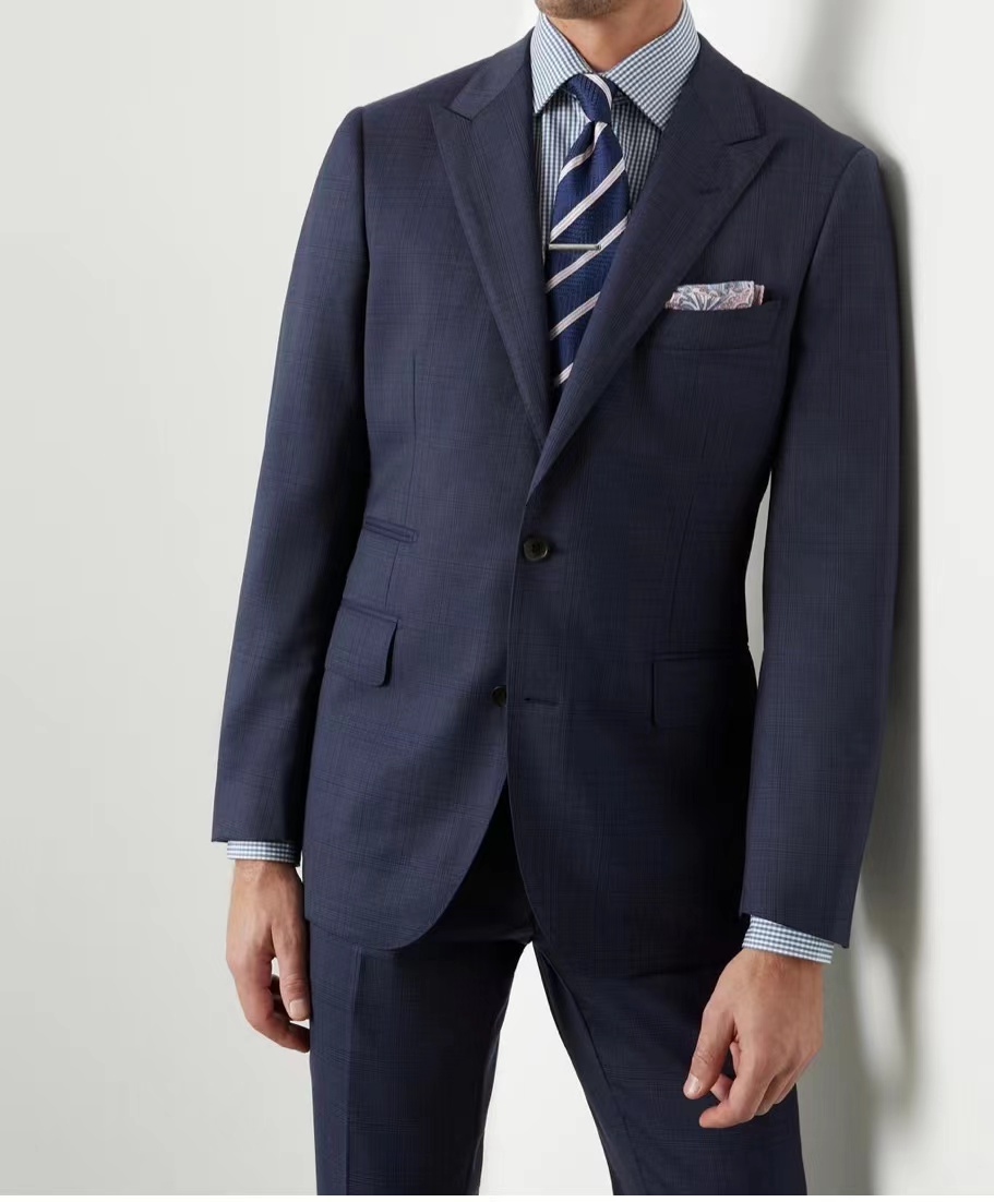 100% wool Italian fabric  Business Men Suits 2 Pieces OEM Suits Slim Fit Set for Men Latest Design B