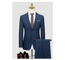 Plaid Suit British Slim Fit Bridegroom Wedding Dress Casual Business Formal Suit Three Piece Customi