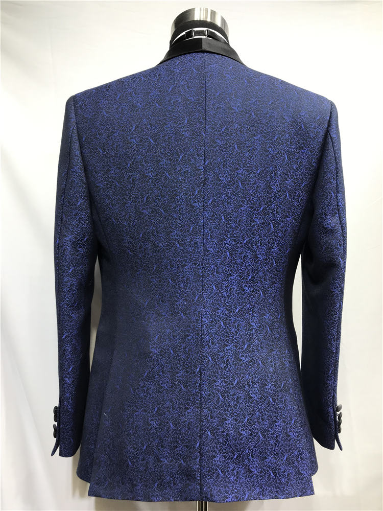 SEDBOJ Print Wedding Suit Blue Man jacket and Black Pants Tailor Suit Blazer Custom Made Man Suit St