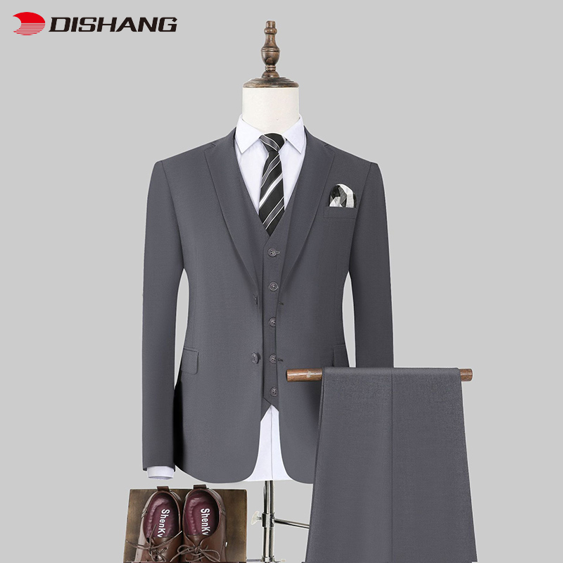 Mens Slim Fit Suit Male Business Casual 3 Piece Tr