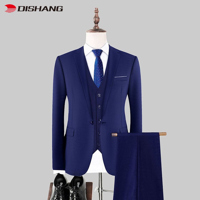 Mens Slim Fit Suit Male Business Casual 3 Piece Tr