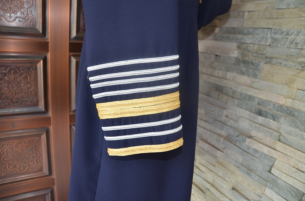 Customized Men's Korean Blue Stripe Edge Suit Coat Wedding