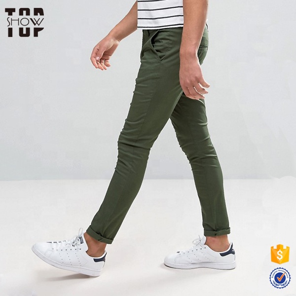 OEM service cotton twill skinny fit chino trousers