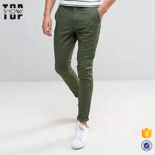 OEM service cotton twill skinny fit chino trousers