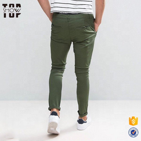 OEM service cotton twill skinny fit chino trousers