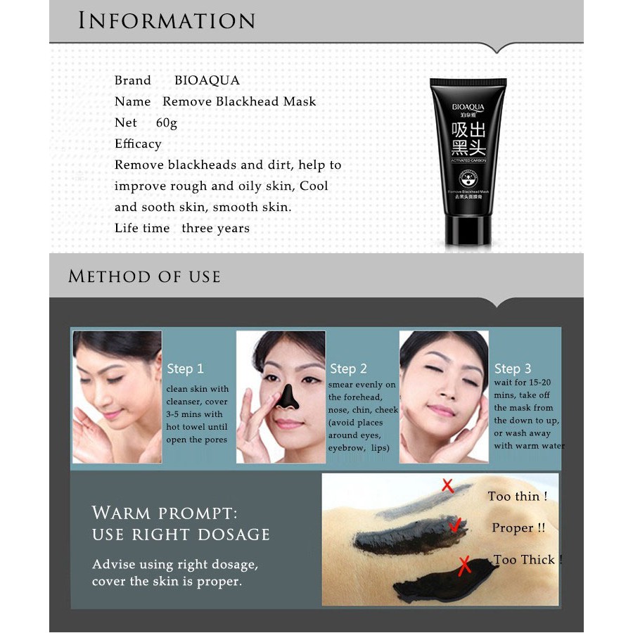 [Ready Stock] BIOAQUA Activated Carbon Blackheads Remover