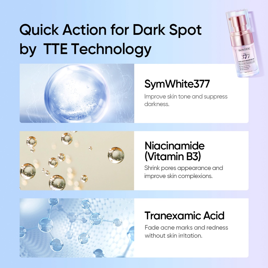 SKINTIFIC SymWhite 377 Dark Spot Serum With Niacinamide Brightening Serum Whitening Glowing Moisturi
