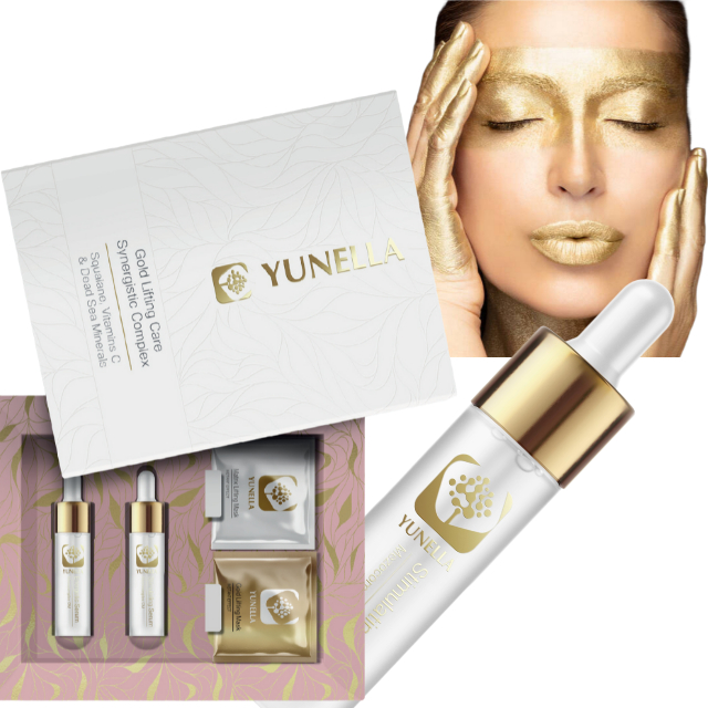 Set Gold Lifting Skin Care Hyaluronic Acid Anti-Aging Energetic Serum vitamin C Arbutin Gold lifting
