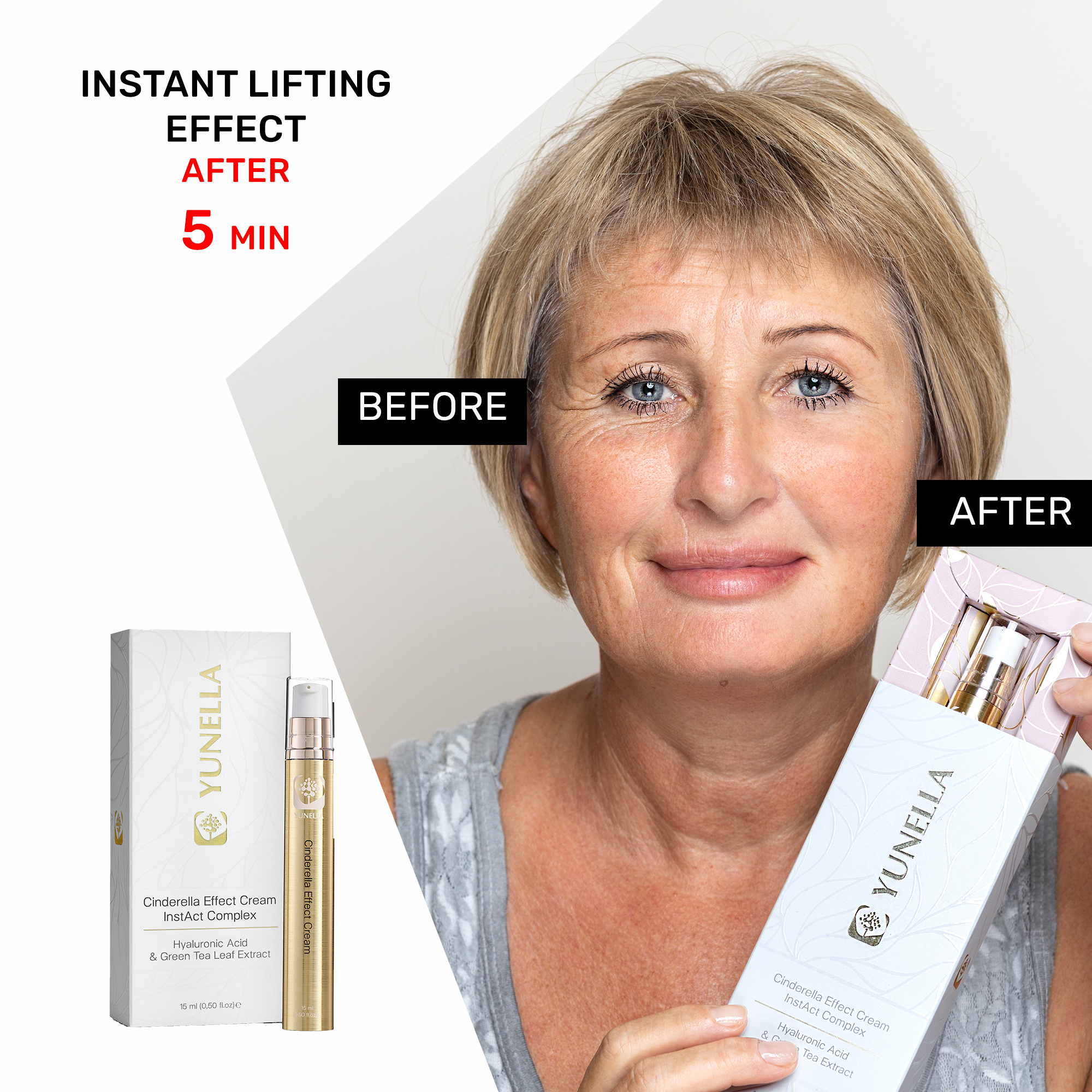 Set Gold Lifting Skin Care Hyaluronic Acid Anti-Aging Energetic Serum vitamin C Arbutin Gold lifting