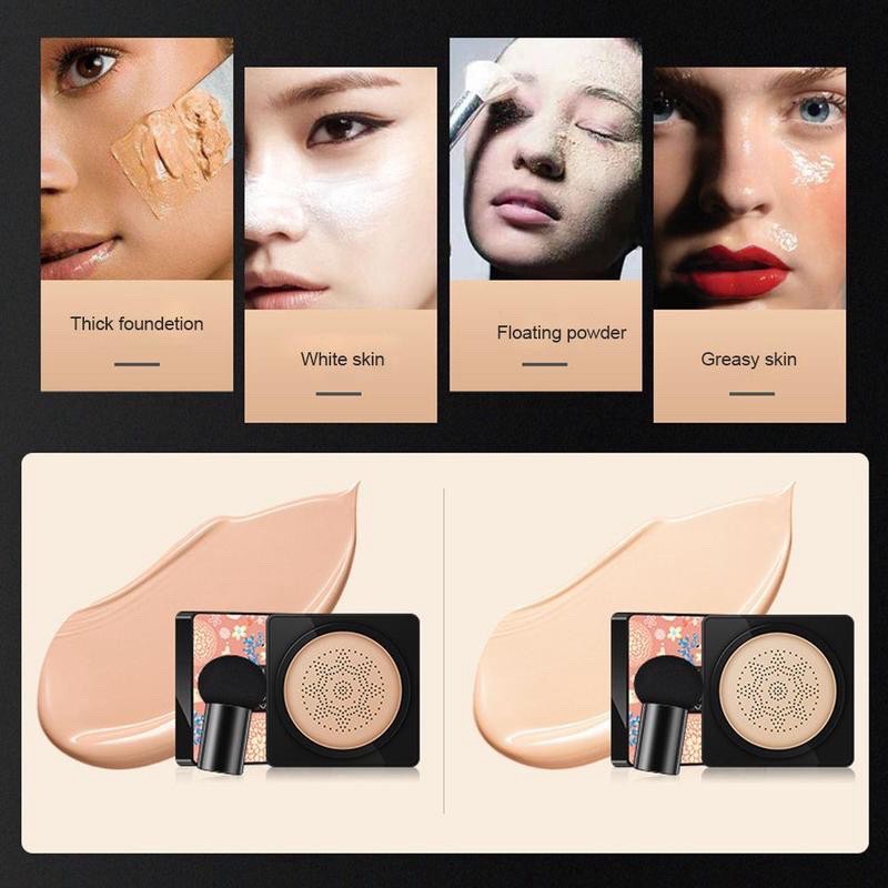 VENZEN Makeup Coverage Foundation Concealer Mushroom Head Air Cushion BB Cream Repair Brightening Sk