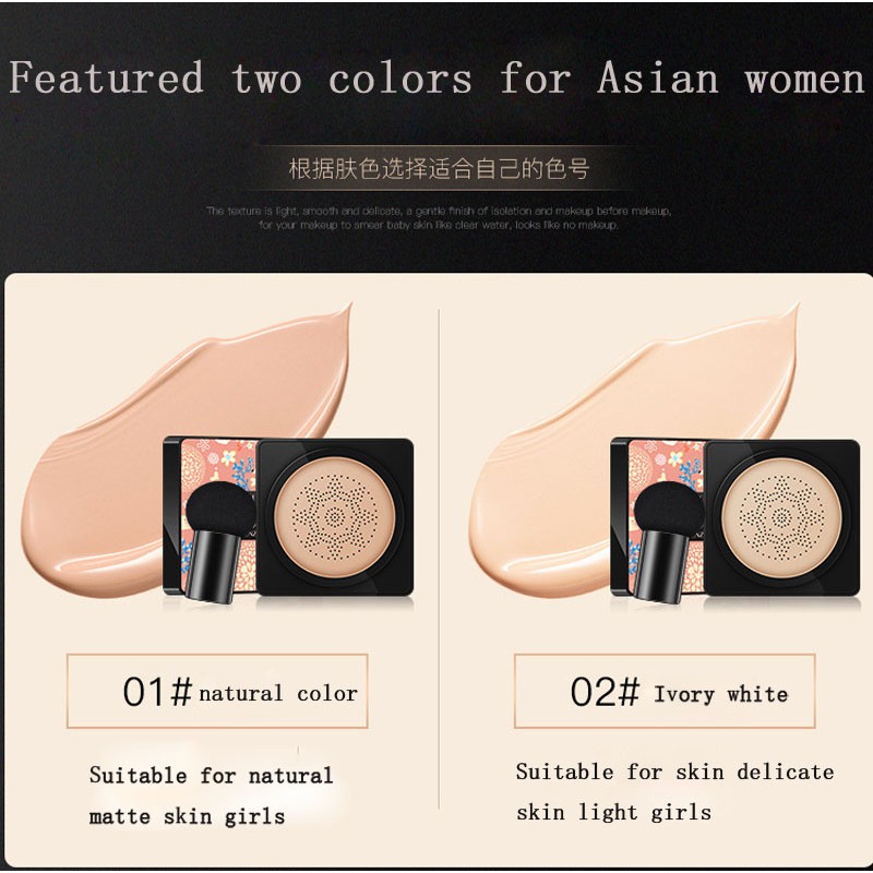 VENZEN Makeup Coverage Foundation Concealer Mushroom Head Air Cushion BB Cream Repair Brightening Sk