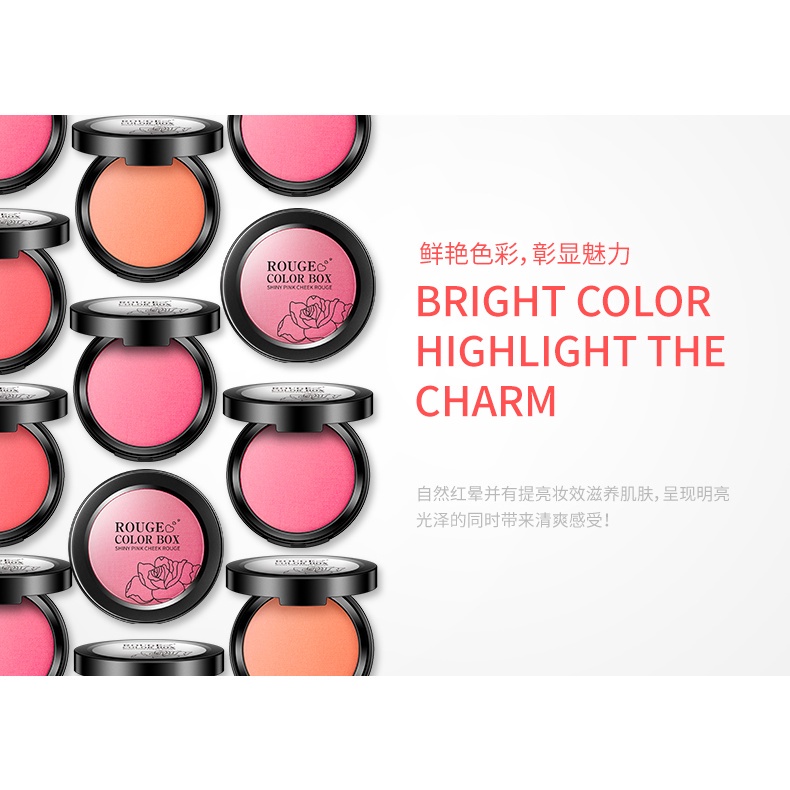 BIOAQUA Rouge Color Box Shiny Pink Cheek Rouge Blush Blusher  Makeup