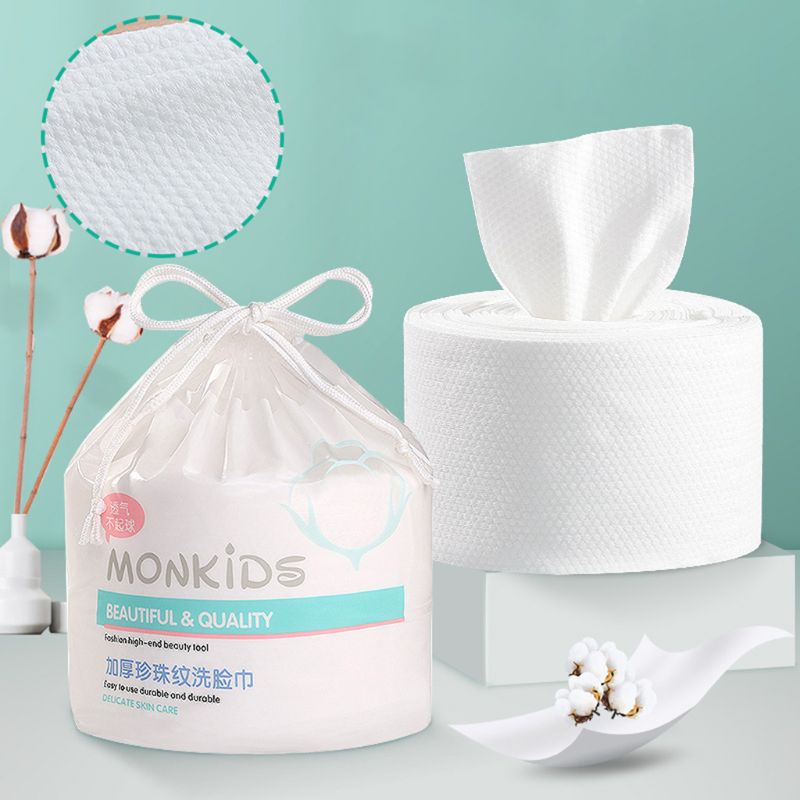 G9 Monkids Pearl Pattern Cotton Disposable Face Towel Cleansing Makeup Facial Tissue 1 Roll 100pcs