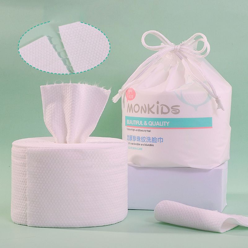 G9 Monkids Pearl Pattern Cotton Disposable Face Towel Cleansing Makeup Facial Tissue 1 Roll 100pcs