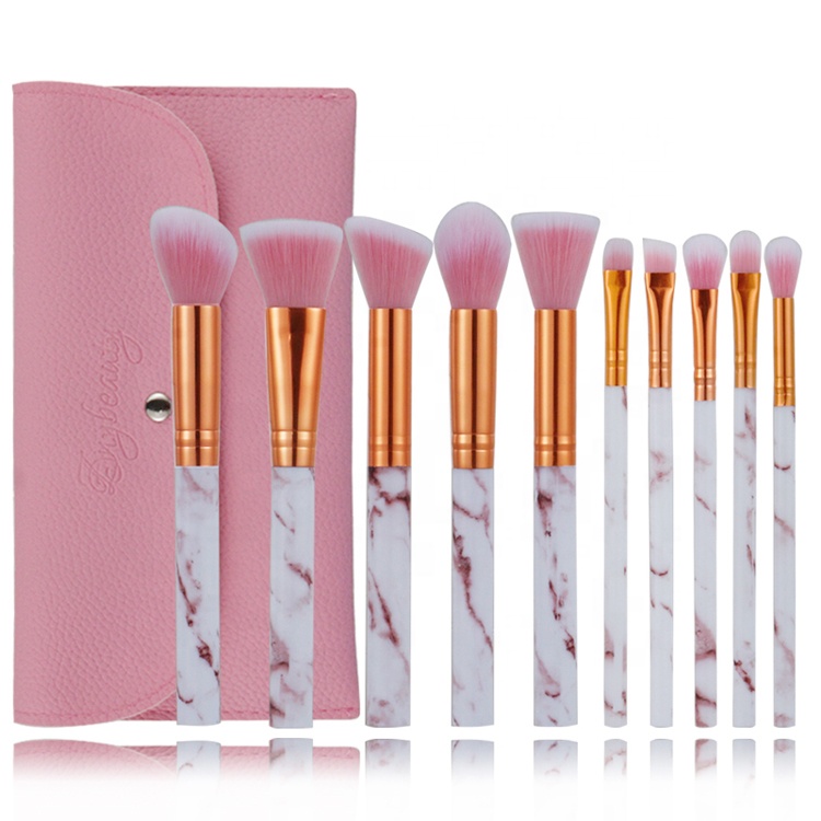 10Pcs Marble Makeup Brush,High Quality Cosmetic Ma