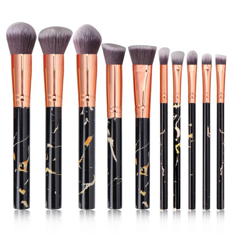 10Pcs Marble Makeup Brush,High Quality Cosmetic Ma