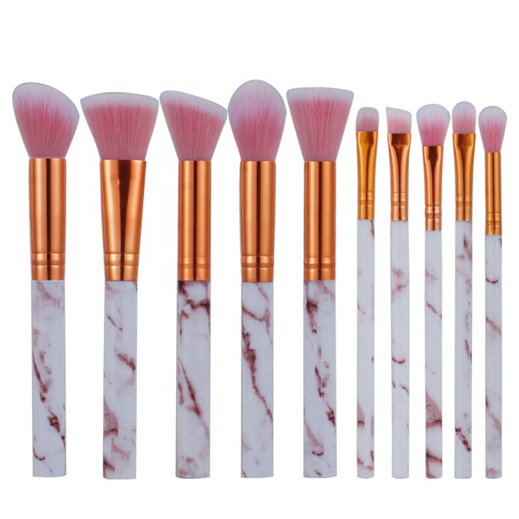10Pcs Marble Makeup Brush,High Quality Cosmetic Ma