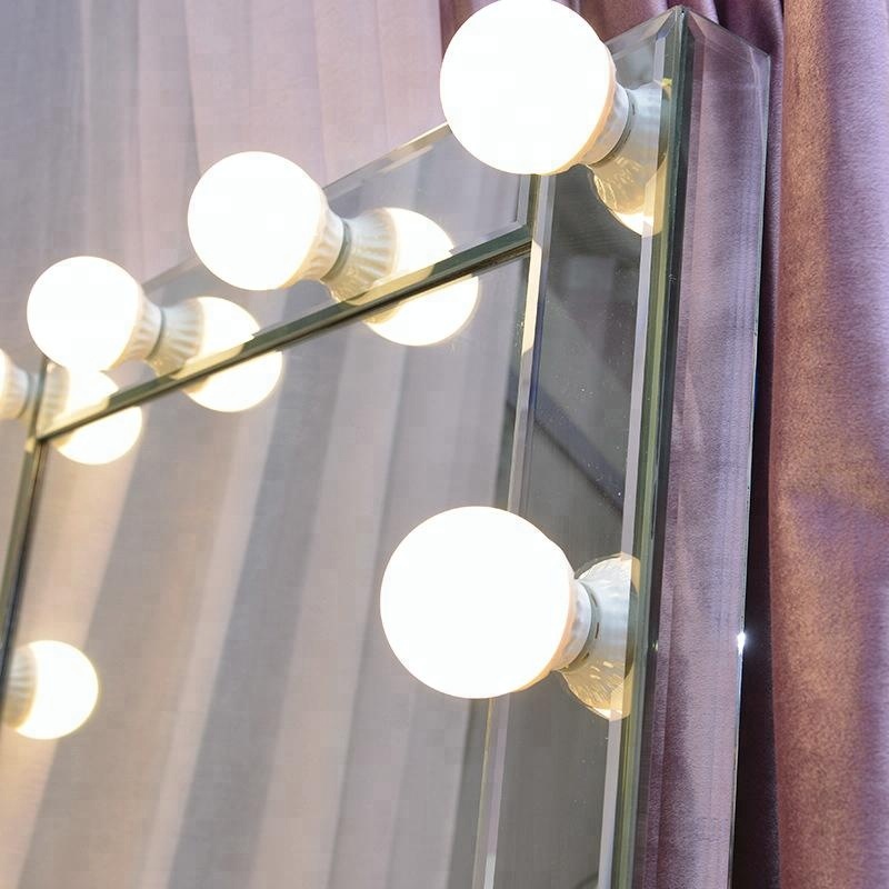 Frameless Stand dressing mirror with led bulbs amazon prime dressing makeup mirrors dimming lighting