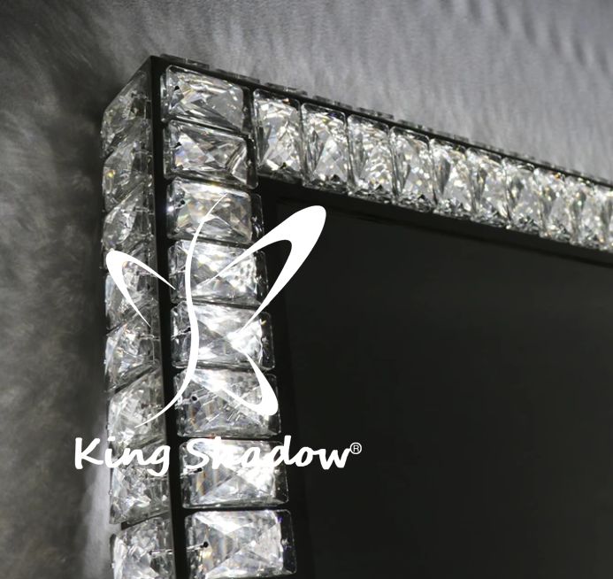 King shadow white hair salon station set diamond mirror for makeup