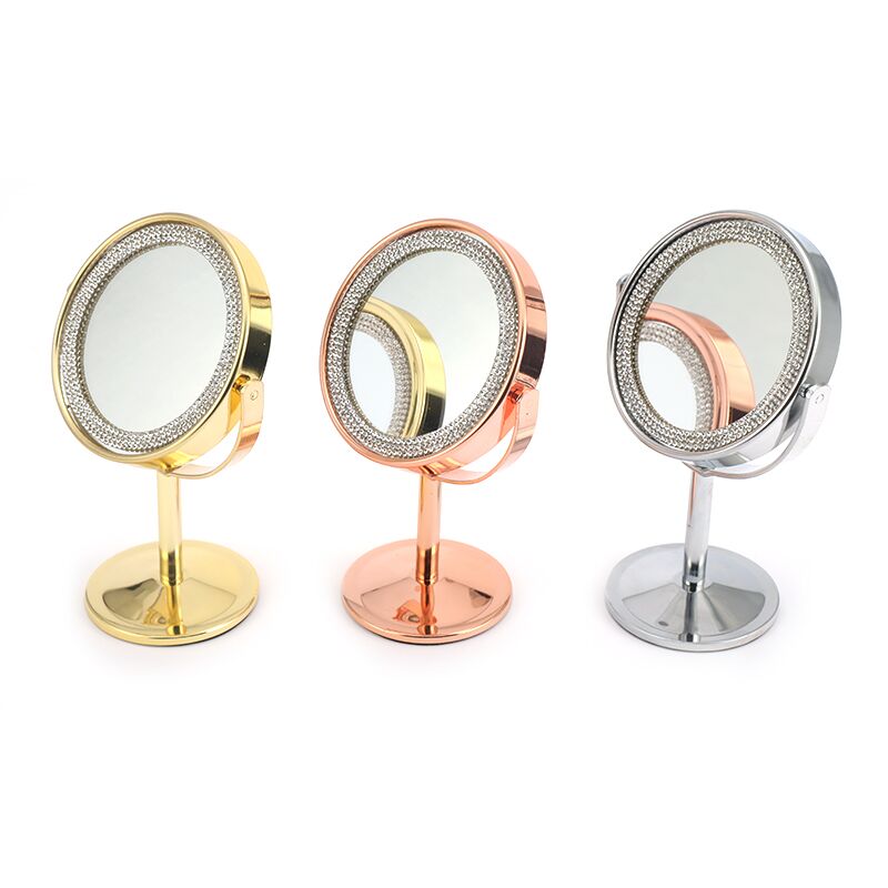 makeup tool small size 3 inch 5inch round shape standing mirror table desktop decorative mirror ROSE