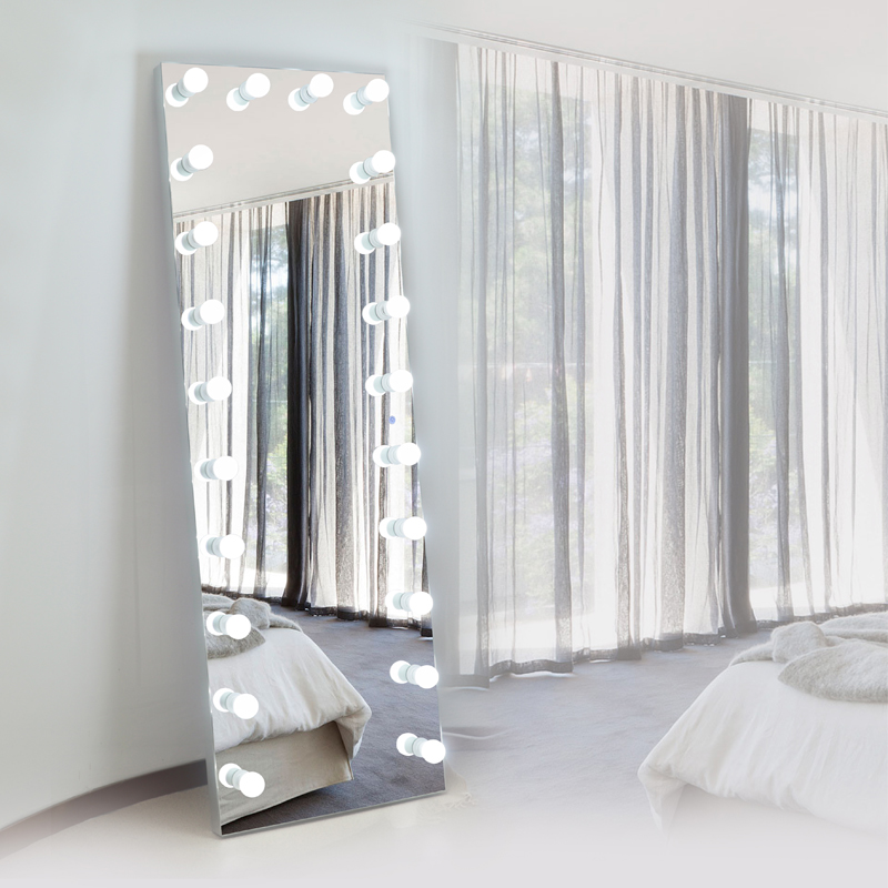 Hollywood Lighted Vanity Makeup Full-Length Mirror Dimmable 20 Led Bulb Lights Touch Control Makeup 