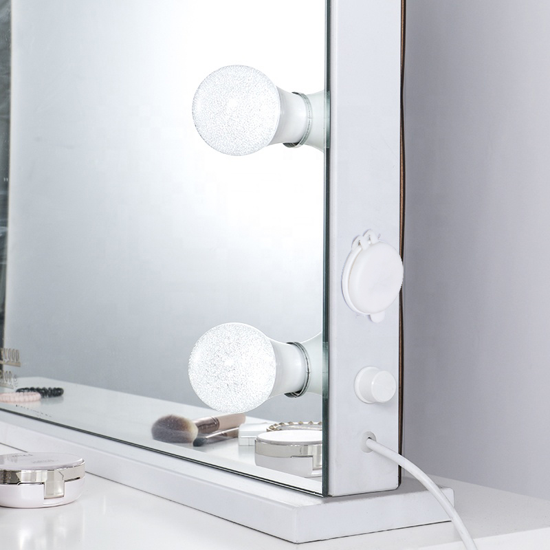 LED  Custom Wholesale  Portable Desktop Cosmetic Smart Table Makeup Mirror with 15 PCS bulbs mirror