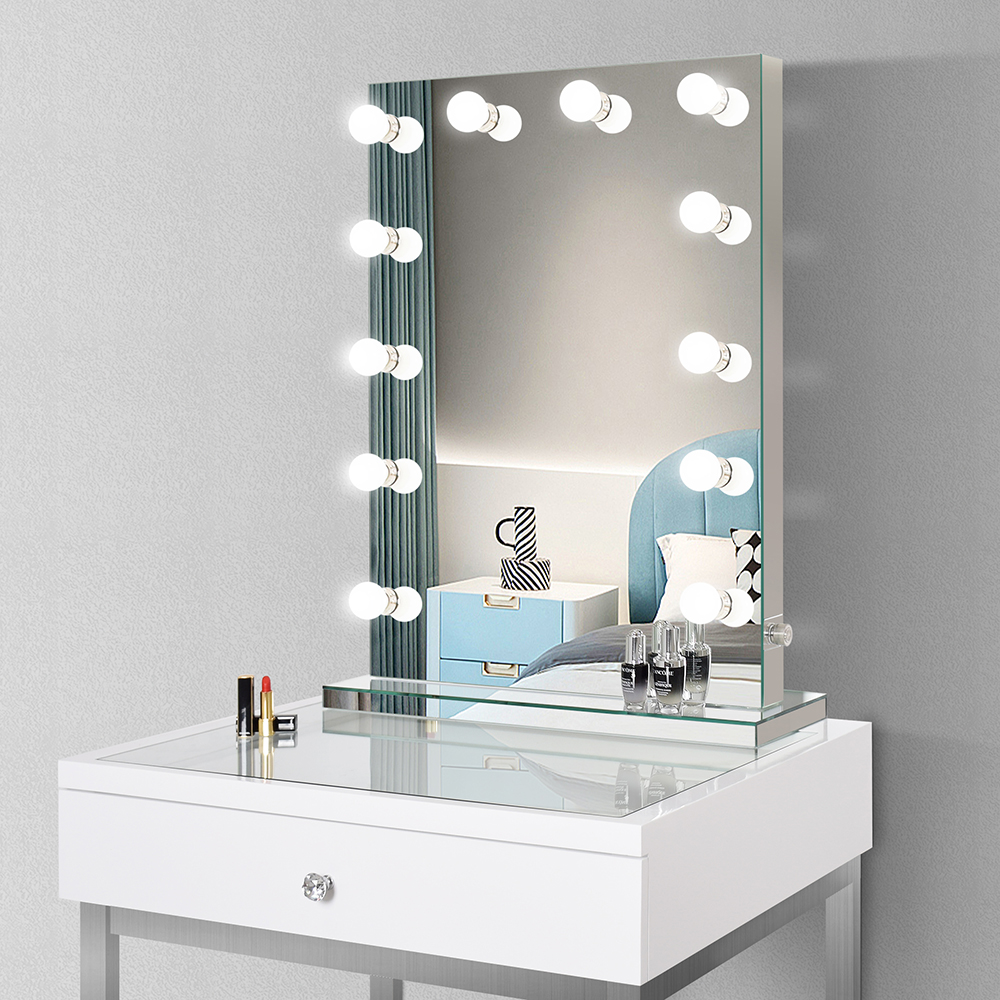Illuminated hollywood mirror makeup vanity mirror with LED bulbs for daily makeup