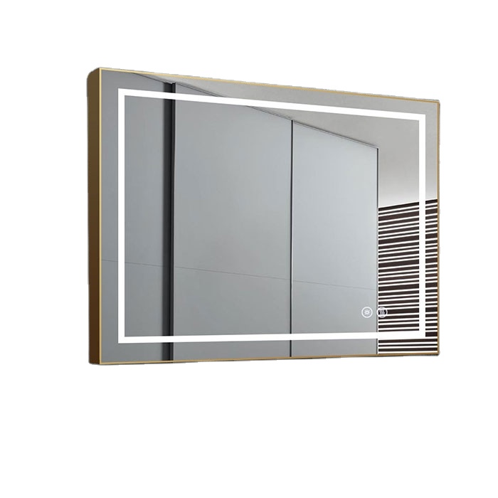 Hair salon mirror Led light  mirror with gold frame lighted vanity makeup mirror cosmetic cheap