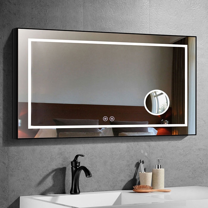Hair salon mirror Led light  mirror with gold frame lighted vanity makeup mirror cosmetic cheap