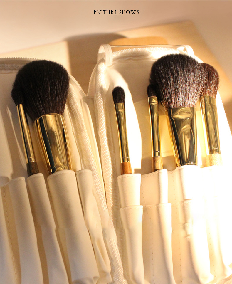 OUMO- 11pcs luxury grey squirrel hair green sandalwood handle makeup brush set with private label  n