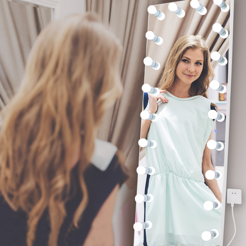 Bedroom Full Length Vanity Mirror With Lights Hollywood Dressing Mirror Makeup