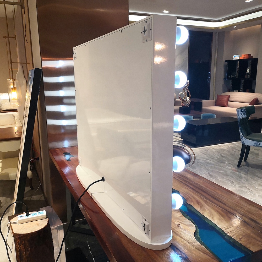 Stock in US!  Docarelife Popular Wooden Frameless Touch Dimmer Bulb Light Vanity Dressing Table Mirr