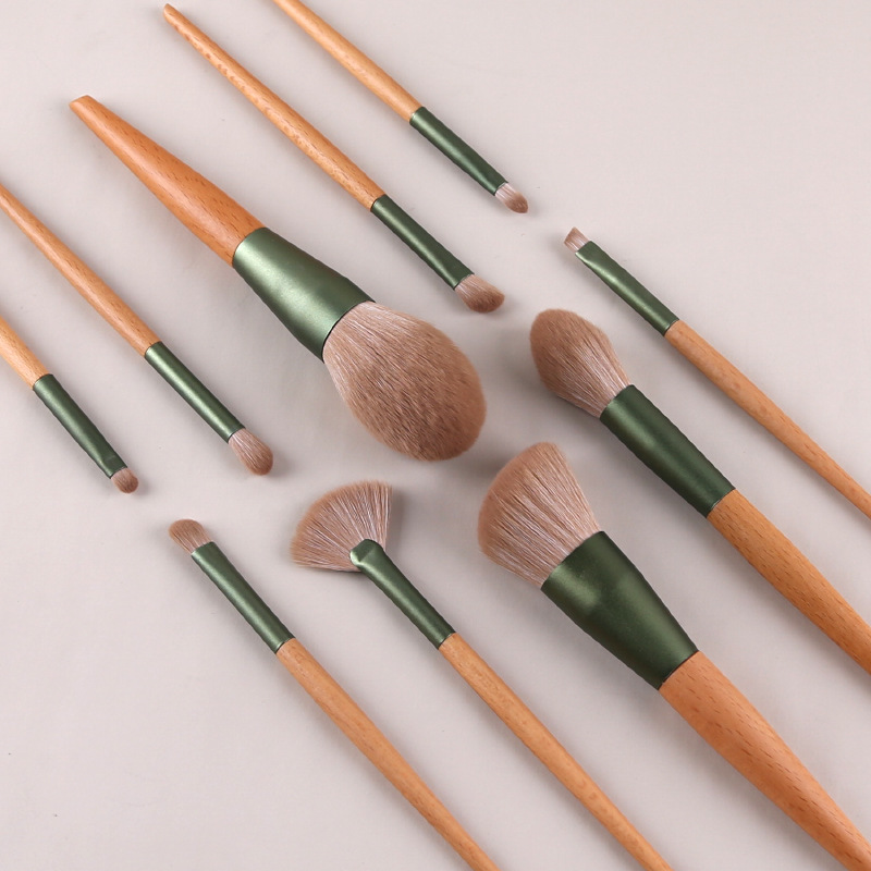 Green radish makeup brush set professional soft wo