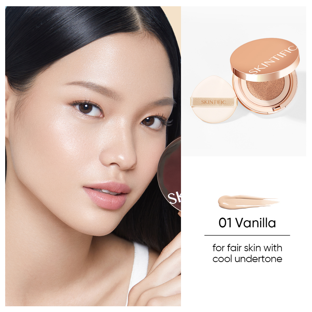[Ready Stock] SKINTIFIC Cover All Perfect Air Cushion 24H Long-lasting SPF35 PA++++ Foundation Porel