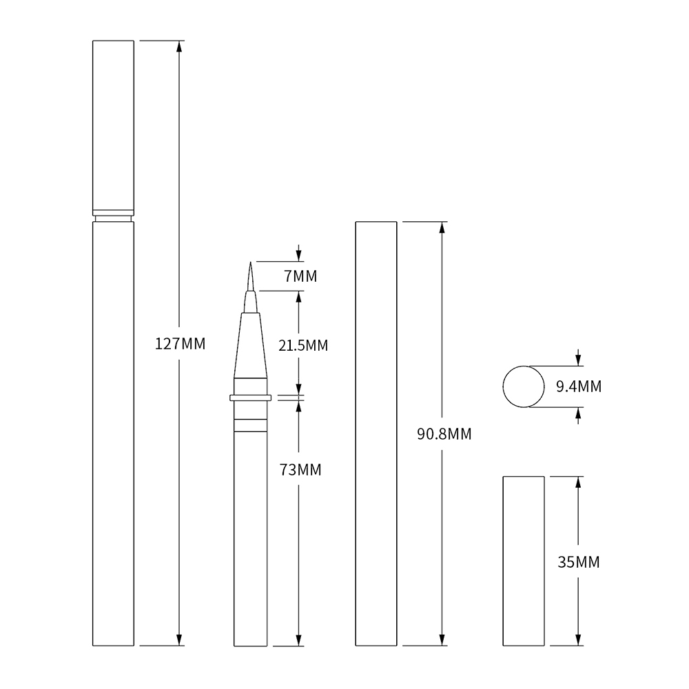 Free sample pink 0.5ml empty eyeliner pencil tube 