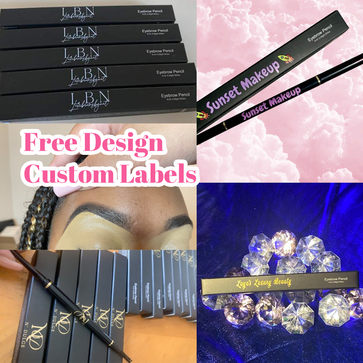 Wholesale no logo eye brow pen high pigmented wate