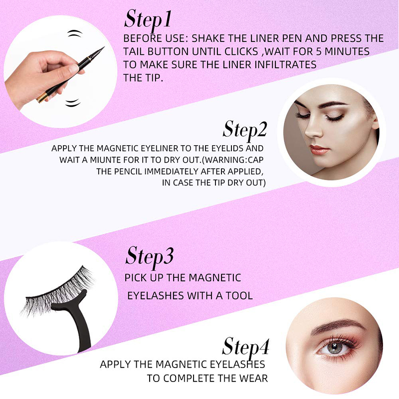 Magnetic Eyeliner Eyelashes Set Private Label 3d m