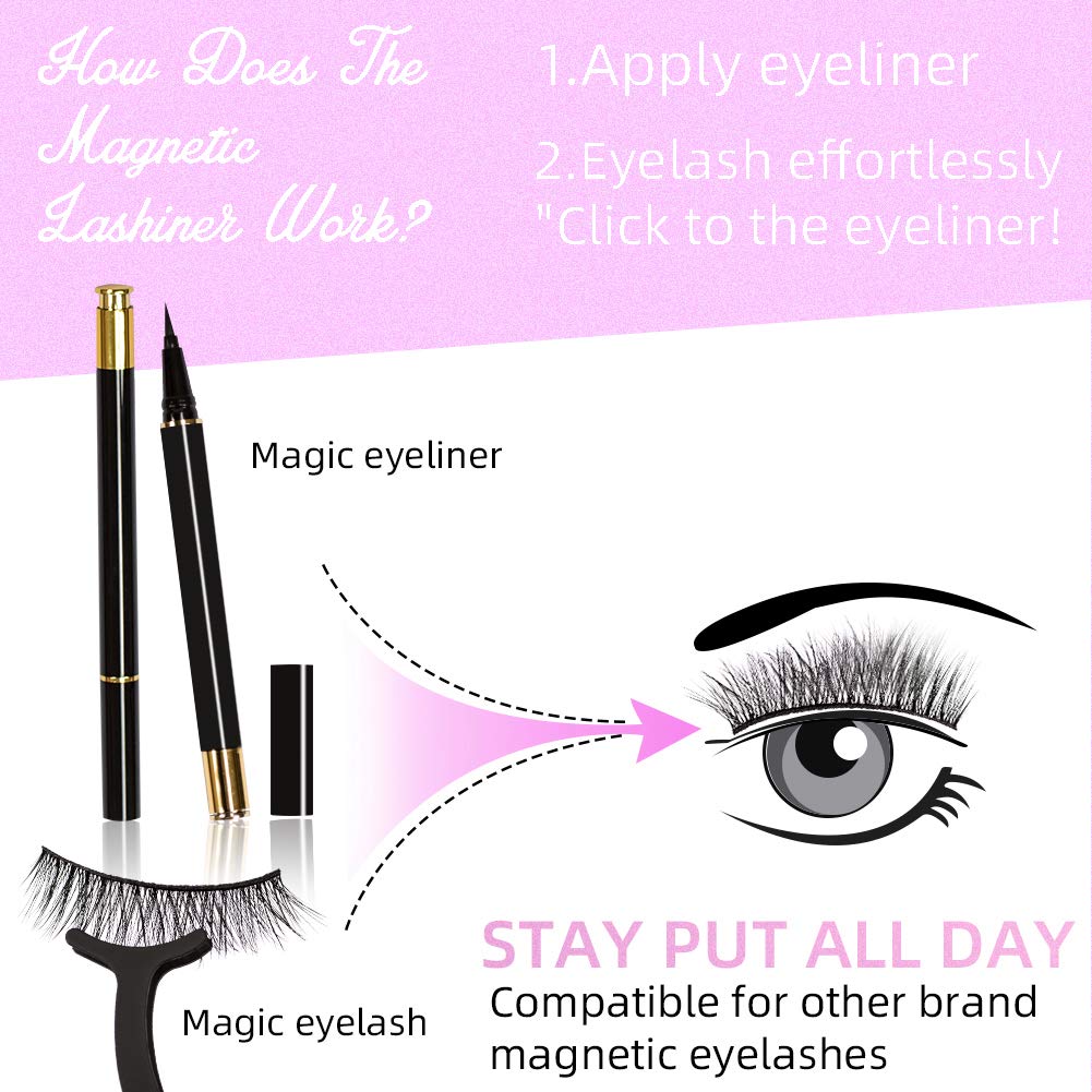 Magnetic Eyeliner Eyelashes Set Private Label 3d m