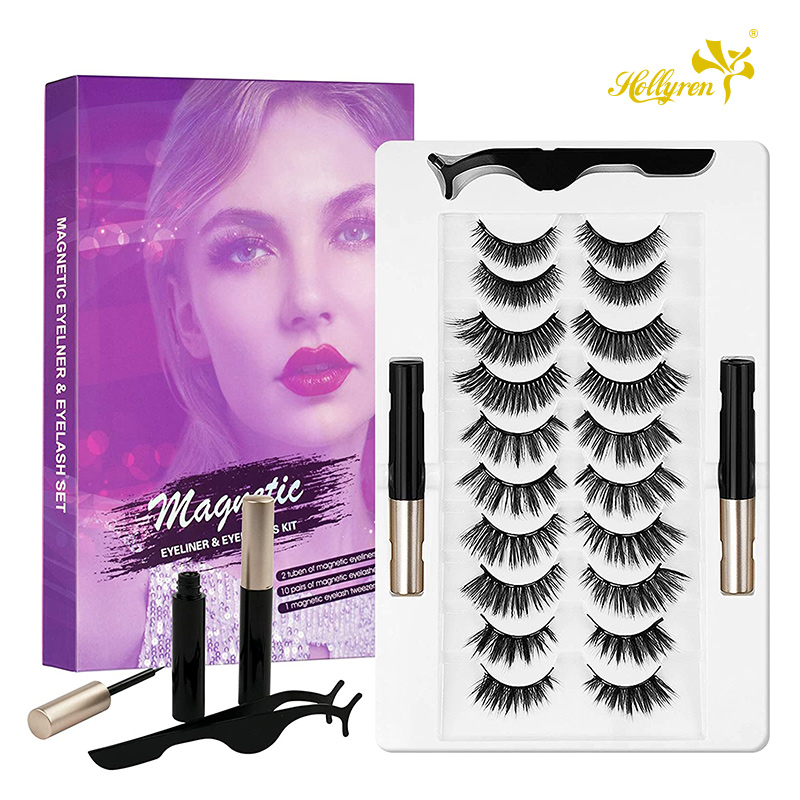 Magnetic Eyeliner Eyelashes Set Private Label 3d m