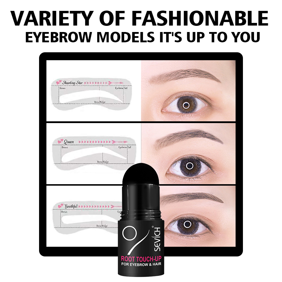 Private label one step eye brow stamp and stencil 