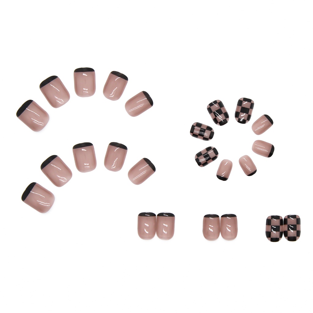 R266 24pcs Artificial Matte French Nail Fake Nails
