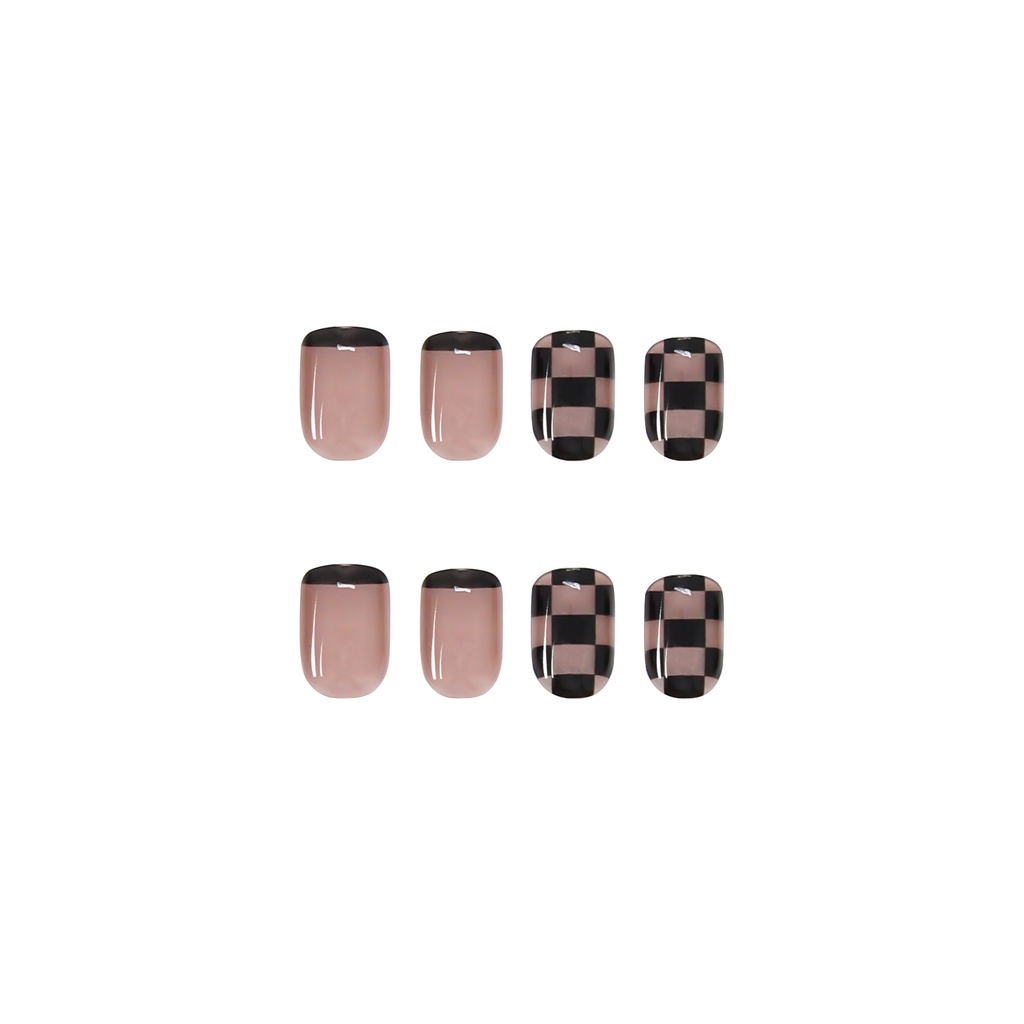 R266 24pcs Artificial Matte French Nail Fake Nails
