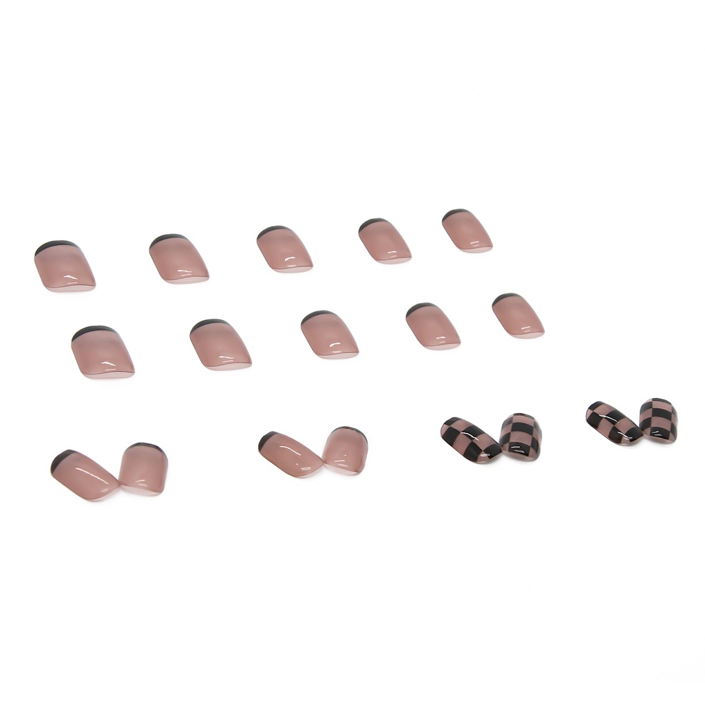 R266 24pcs Artificial Matte French Nail Fake Nails