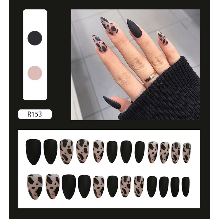 R153 24pcs Artificial Matte french nail fake nails