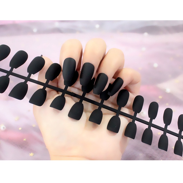 【with 24pcs Stickers】24Pcs False Fake Nail/false Nails/nail Stickers/ French Shiny Square Design Pre