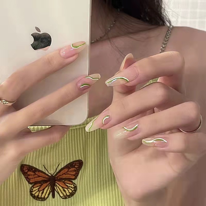 24Pcs/Box 3D Acrylic Nails Fake Nails Set with Glue