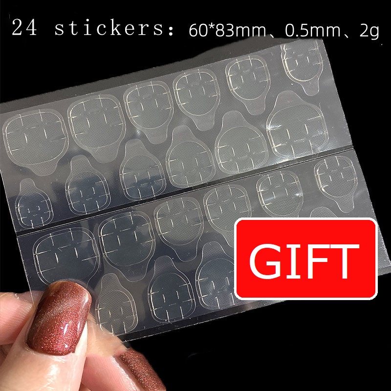 [With Glue] 2023 Fake Nails Set with Glue False Nails Flower Pearl with Design Nails COD